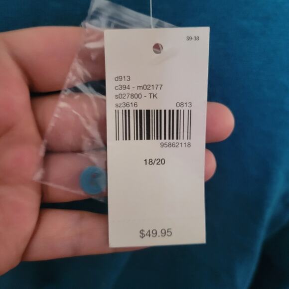 Size 18 / 20 Lane Bryant New teal blue v-neck sweater - Picture 3 of 4